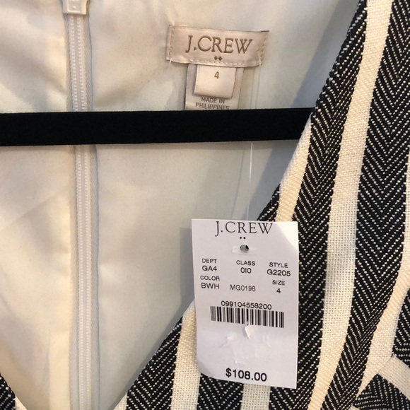 J. Crew black and white striped dress, NWT - Picture 2 of 3